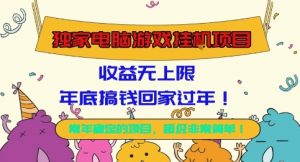 独家电脑游戏挂G项目，常年稳定，收益无上限，年底搞钱回家过年【揭秘】-识享社
