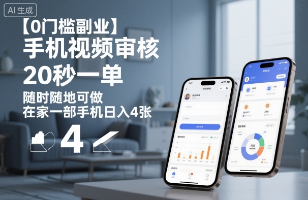 【0门槛副业】手机视频审核，20秒一单，随时随地可做，在家一部手机日入4张【揭秘】 - 识享社-识享社
