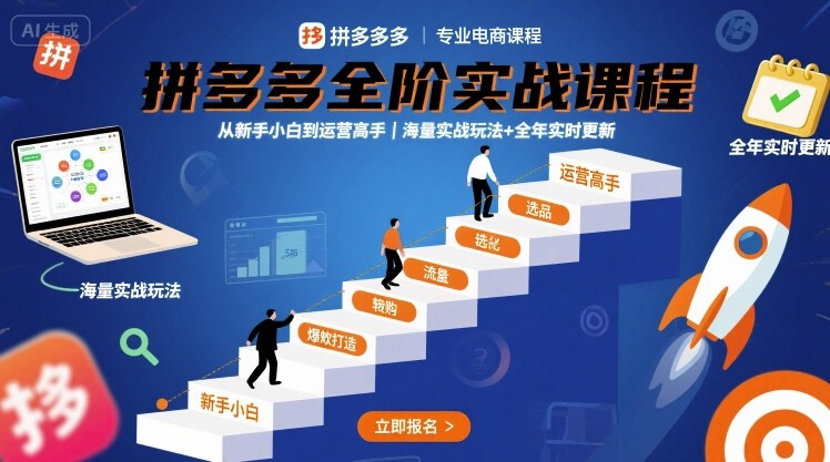 拼多多全阶实战课程(2025年10月更新) - 从新手入门到黑科技玩法,系统成为运营高手-识享社