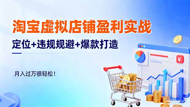 淘宝虚拟店铺盈利实战：定位+违规规避+爆款打造，月入过万很轻松！ - 识享社-识享社