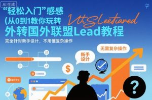 国外联盟賺美刀项目,从0到1教你玩转国外联盟Lead教程,纯新手可操作性100%-识享社