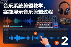 音乐系统剪辑教学，实操展示音乐剪辑过程-识享社