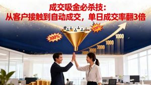 吸金成交营销必杀技：从客户接触到自动成交，单日成交率翻3倍-识享社