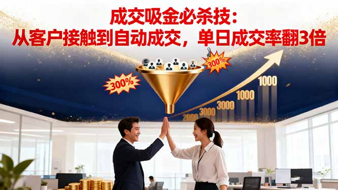 吸金成交营销必杀技:从客户接触到自动成交,单日成交率翻3倍 - 识享社-识享社