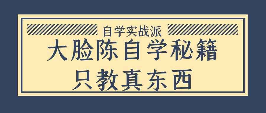 大脸陈自学秘籍：只教真东西的硬核干货，聚焦实用技能与高效自学方法
