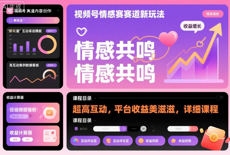 视频号情感赛道新玩法,超高互动,平台收益美滋滋,详细课程 - 识享社-识享社