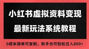 2025小红书虚拟资料最新开店运营教程，搜索流变现玩法，一人多店0成本...-识享社