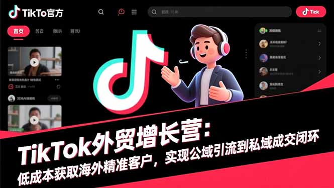 TikTok外贸增长营：低成本获取海外精准客户，实现公域引流到私域成交闭环 - 识享社-识享社