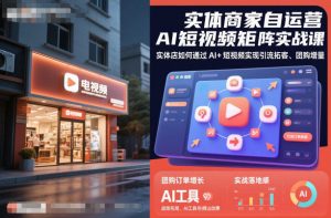 实体商家自运营AI短视频矩阵实战课，实体店如何通过AI+短视频实现引流拓客、团购增量-识享社