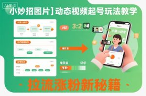 小妙招图片＋动态视频起号玩法教学，拉流涨粉新秘籍-识享社