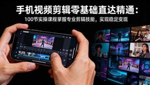 手机视频剪辑零基础直达精通：100节实操课程掌握专业剪辑技能，实现稳...-识享社