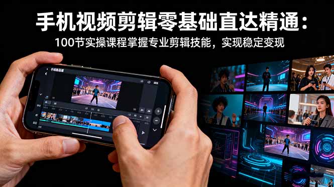 手机视频剪辑零基础直达精通:100节实操课程掌握专业剪辑技能,实现稳… - 识享社-识享社