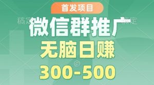 首发项目，微信群推广掘金，多号矩阵无脑日入3-5张【揭秘】-识享社