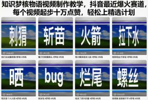 知识梦核物语视频制作教学，抖音最近爆火赛道，每个视频起步十万点赞，轻松上精选计划-识享社