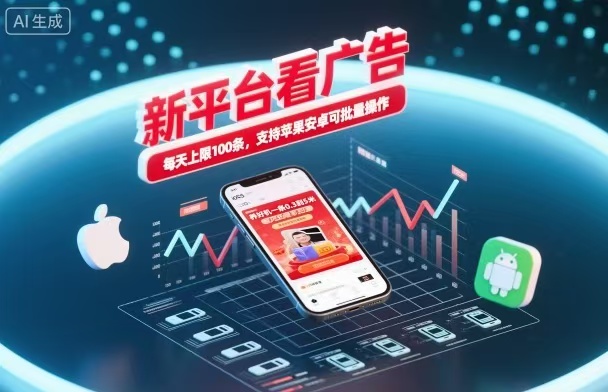 新台看广告，养好机一条5毛到5块，单机日入30到100，支持苹果安卓，可批量操作。 - 识享社-识享社
