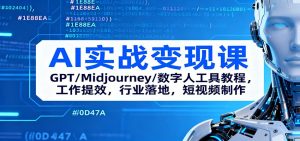 AI实战变现课：GPT/Midjourney/数字人工具教程，工作提效，行业落地，短视频制作-识享社