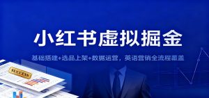 小红书虚拟掘金：基础搭建+选品上架+数据运营，英语营销全流程覆盖-识享社