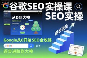 谷歌SEO实操课，Google从0开始SEO全攻略，逐步进阶到大神-识享社