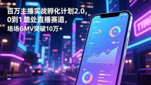 百万主播实战孵化计划2.0，0到1踏入直播赛道，场均GMV突破10万+-识享社