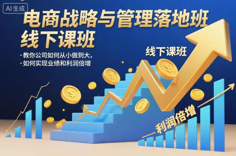 电商战略与管理落地班线下课,教你公司如何从小做到大,如何实现业绩和利润倍增【录音】 - 识享社-识享社