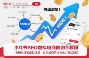 小红书SEO虚拟电商陪跑教程，实现seo搜索被动流量，自动成交的被动收入睡后项目-识享社