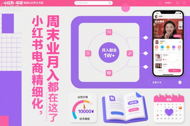 小红书电商精细化运营全流程，周末副业月入1W+，全套方法都在这了 - 识享社-识享社