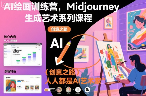 AI绘画训练营,Midjourney生成艺术系列课程,人人都是AI艺术家-识享社