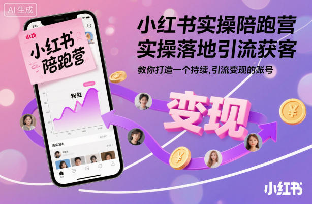 小红书实操陪跑营,实操落地引流获客,教你打造一个持续引流变现的账号 - 识享社-识享社