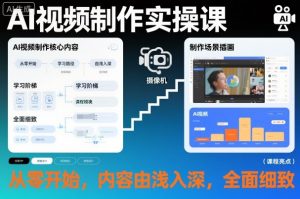 AI视频制作实操课，从零开始，内容由浅入深，全面细致-识享社