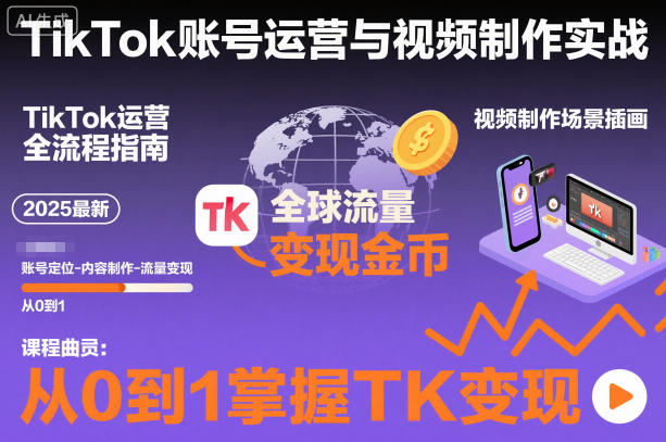 2025最新TikTok账号运营与视频制作实战全流程，从0到1掌握TK变现(含11月最新TK搬运技术) - 识享社-识享社