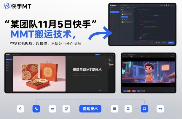 某团队11月5日快手MT搬运技术，带货和影视都可以操作，不保证百分百同框，自测 - 识享社-识享社