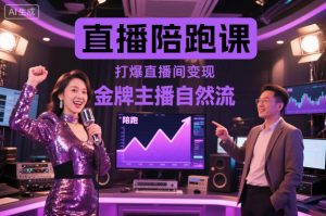 直播陪跑课，金牌主播自然流打爆直播间，复制高变现玩法-识享社