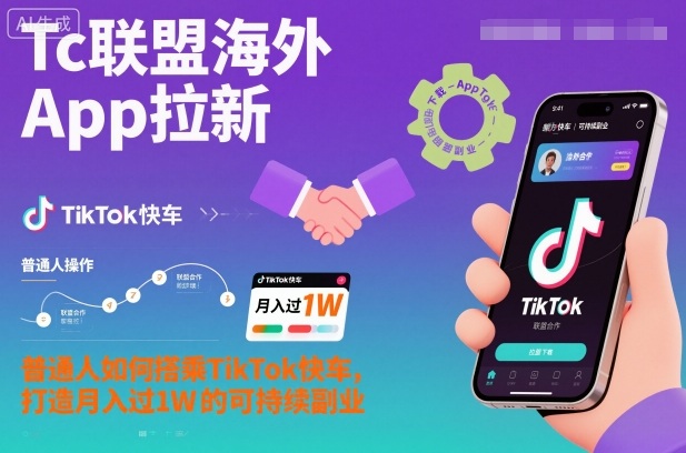 Tc联盟海外App拉新：普通人如何搭乘TikTok快车，打造月入过1W的可持续副业 - 识享社-识享社