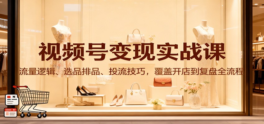 图片[1]-视频号变现实战课：流量逻辑、选品排品、投流技巧，覆盖开店到复盘全流程 - 识享社-识享社