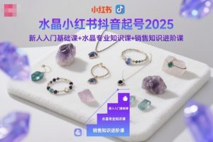 水晶小红书抖音起号2025,新人入门基础课+水晶专业知识课+销售知识进阶课-识享社