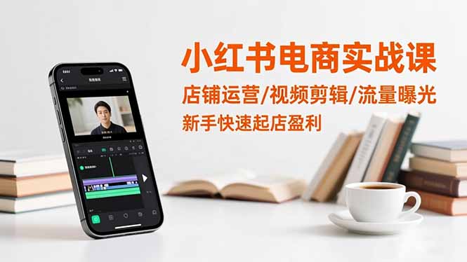 小红书电商实战课：店铺运营/视频剪辑/流量曝光，新手快速起店盈利 - 识享社-识享社