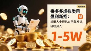 拼多多虚拟类目盈利新招：机器人全程包办回复发货，轻松月入 1-5W-识享社