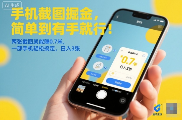 手机截图掘金，简单到有手就行！两张截图就能賺0.7米，一部手机轻松搞定，日入3张【揭秘】 - 识享社-识享社