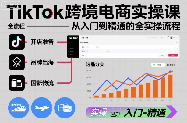TikTok跨境电商实操课，从入门到精通的全实操流程 - 识享社-识享社