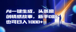 AI一键生成，头条原创情感故事，新手0粉也可日入1000+-识享社
