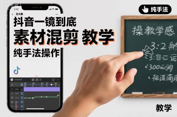 抖音一镜到底素材混剪教学，纯手法操作 - 识享社-识享社