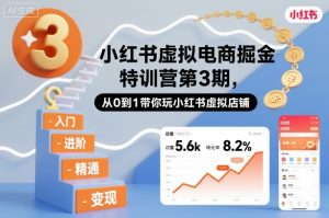 小红书虚拟电商掘金特训营第3期,从0到1带你玩小红书虚拟店铺-识享社