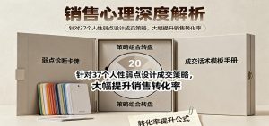 销售心理深度解析：针对37个人性弱点设计成交策略，大幅提升销售转化率！-识享社