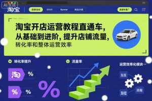 淘宝开店运营教程直通车，从基础到进阶，提升店铺流量，转化率和整体运营效率(更新11月)-识享社