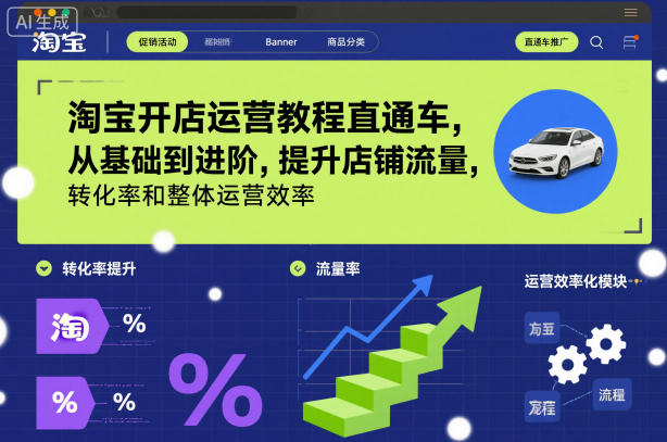 淘宝开店运营教程直通车，从基础到进阶，提升店铺流量，转化率和整体运营效率(更新11月) - 识享社-识享社