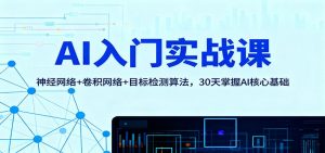 AI入门实战课：神经网络+卷积网络+目标检测算法，30天掌握AI核心基础-识享社