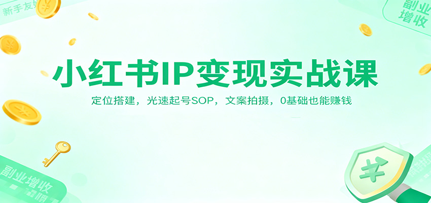 小红书IP变现实战课：定位搭建，光速起号SOP，文案拍摄，0基础也能赚钱-识享社