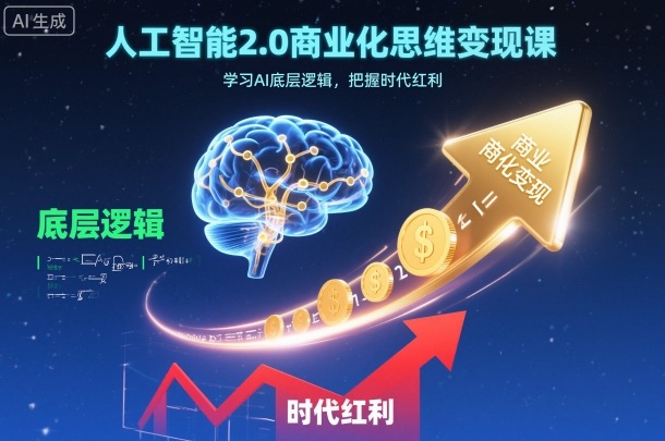 人工智能2.0商业化思维变现课，学习AI底层逻辑，把握时代红利 - 识享社-识享社