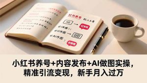 小红书养号+内容发布+AI做图实操，精准引流变现，新手月入过万-识享社