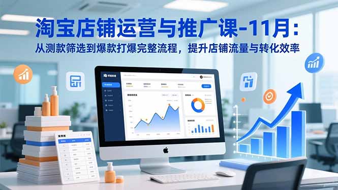 淘宝店铺运营与推广课-11月：从测款筛选到爆款打爆完整流程，提升店铺流量与转化效率-识享社